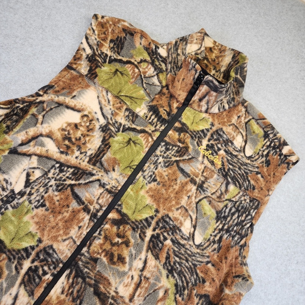 Cabela's‎ Mens XL Camo Full Zip Fleece Vest Hunting Outdoor Gear